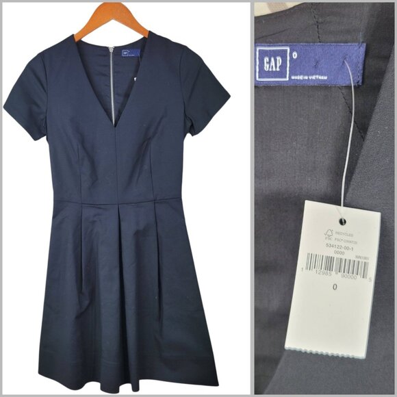 New Gap Dress size 0 black Sheath evening Classic Mini Structured LBD Women's - Picture 1 of 7